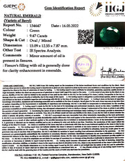 9.47/CT Natural Panna Stone with Govt. Lab Certified-8991